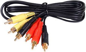 Cabling4Less 10m 3 x Phono (Left + Right + Video) Cable