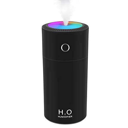GLUBEE Luftbefeuchter, Mini USB Ultraschall Humidifier mit 310ml Wassertank, Abschaltautomatik, mit LED Nachtlichtfunktion für Auto, Büroraum, Schlafzimmer Cover