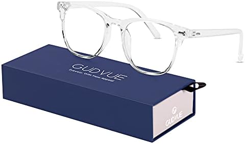 GUDVUE Outsized Blue Gentle Glasses, Laptop/TV/Telephone Blue Gentle Glasses, Anti Glare/UV400/Eye Pressure, Sq. Body Glasses, Clear