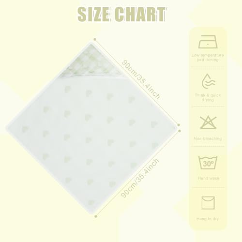 Image of Hooded Baby Towel 100% Muslin Cotton Soft and Absorbent Baby Bath Towel with Hood for Newborns Infants Toddlers and Kids Large 35x35 Inch Grid Heart Pattern (Green)