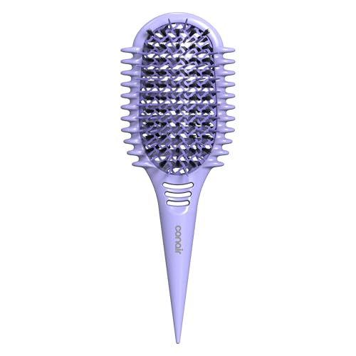 Conair Curl Define Pro Hair Brush for Curly Hair, Dual-Vent Design with Continuous Grooves, Mixed Bristles for Frizz-Free Detangling, Smoothing, and Curl Definition