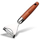 ESSBES Fruit and Vegetable Peeler-Stainless Steel Material + Sapele Solid Wood Handle Potato Peeler Hand, Cloth Wheel Mirror Polishing Process Food Scraper Tool, Suitable For All Vegetables And Fruits