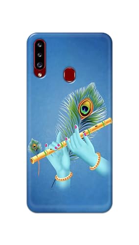 Image of Plastic Printfidaa Printed Hard Back Cover Case For Samsung Galaxy A20S Back Cover (Flute In Krishna Hands) -112, Multicolor