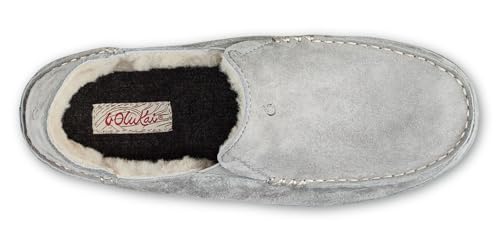 Image of OLUKAI Nohea Slipper, Women's Slip-On Shoes, Genuine Shearling & Premium Nubuck Leather, Drop-In Heel Design, Cozy & Ultra-Soft Comfort Fit