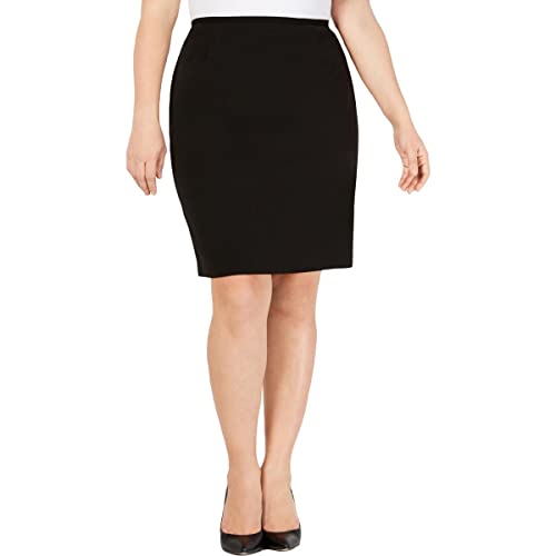 Calvin Klein Womens Plus Crepe Office Pencil Skirt Black 14W