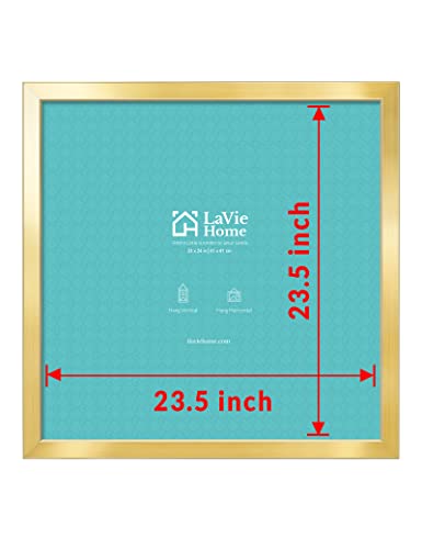 LaVie Home 24 x 24 Picture Frame, Square Poster Frame with High Definition Plexiglass, Horizontal or Vertical Wall Gallery Poster Frames Suitable for Photos, Artworks, Posters,Puzzle, Gold 1pc