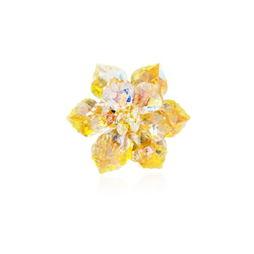 Image of Crystal Flower Brooch Pin for Women Dress Suit Bag Hat Broochs Pins Christmas Brooch Pin Wedding Party Birthday Dance Jewelry Accessories