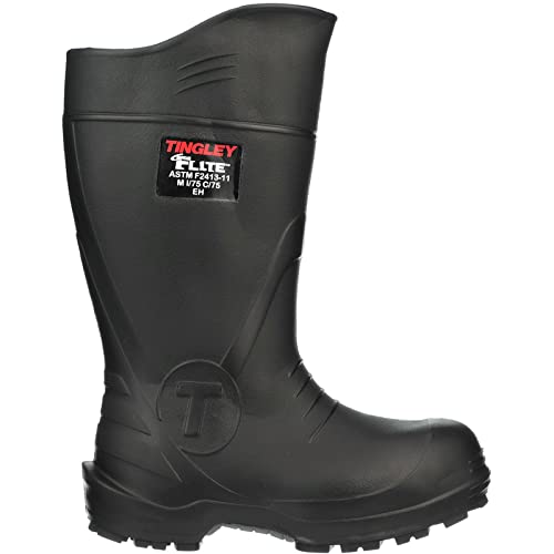 Tingley Flite 27251 Composite Safety Toe Knee Boot With Cleated Outsole, Men's 10 / Women's 12, Black