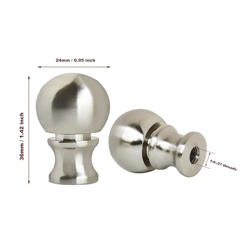 Image of GY & CK Ball Lamp Finials Lampshade finial Tops for Lamp Shade Harp Lamp Finial Knob Lamp Parts and Lighting Accessories Finial Brushed Nickel 2 Pack