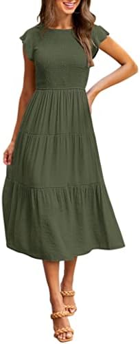 midi casual dress with sleeves