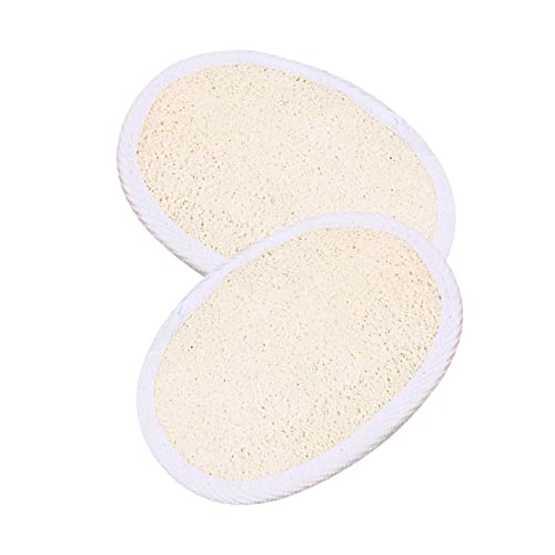 NULYLU 2個ヘチマボディスクラバー 柔軟で使いやすい洗澡巾 帯紐付き コンパクト収納 家族向けバス用品 肌に優しい パッド