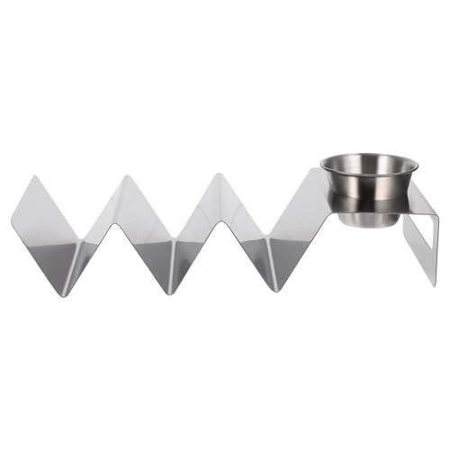 STOBAZA 1Set Shaped Stainless Steel Taco Holder Rack with Seasoning Cup for Easy Filling and Serving for Parties and Gatherings
