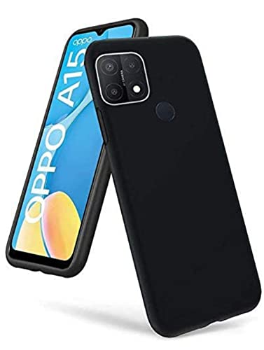 Image of Mobile Back Cover Case for Oppo A15s (Silicone Case|CameraProtection|Black SC1510)