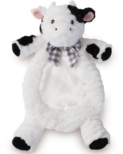Image of Bearington Collection Bearington Lil' Gilly 13 Inch Cow Security Blanket for Babies - Cow Lovey - Cow Loveys for Babies