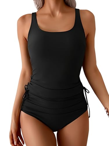 La Mejor Selección de Trajes de una pieza para Mujer , listamos los 10 mejores. 48 WEIMEY Trajes de Baño Dividido para Mujer Bañador de Dos Piezas con Cuello de Barco de Blusa Sin Mangas con Short Corto Deportivo Playa Piscina