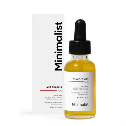 Minimalist 32% AHA BHA PHA (Turmeric Root Extract) Peeling Solution for Glowing Skin & Pore...