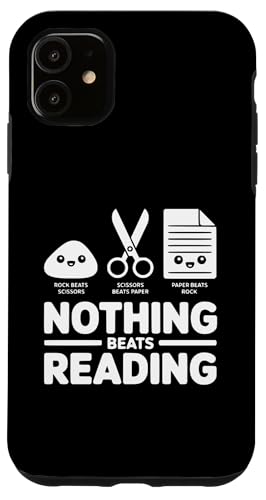 Carcasa para iPhone 11 Nada Mejor Que Leer Piedra, Papel y Tijeras, Divertido Amante de los Libros
