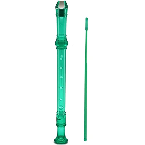 Flauta Dulce Soprano de 8 Agujeros, Flauta de Transparente Estilo con Varilla de Limpieza, Caballo...