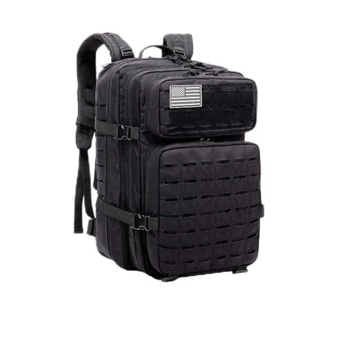 Comodo da Indossare - il pacchetto Assault ha doppie cerniere rinforzate e tira corde in stile, comodi spallacci imbottiti e area posteriore con rinforzi in mesh per il massimo comfort, ventilazione e resistenza durante il trasporto.---------[zaino trekking 35 litri materiale per trekking acu tattico zaino trekking con rete borsa termica 30 litri zaini da caccia velcro nome zaino doppia cerniera moschettoni tracolla zaino morbido zainetto comodo zaino da escursione zaino da escursionismo]