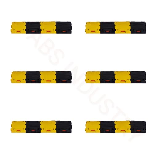 Image of ABS INDUSTRY Safety Speed Breaker 50mm PVC Road Hump Pack of 6 Meters (12 Black and 12 Yellow Breakers)