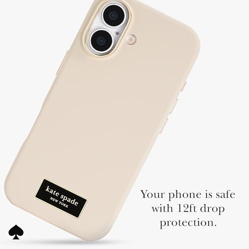 Image of kate spade new york iPhone 17 Case - Icon Perfect Beige | Compatible with MagSafe - Lightweight Designer Case for iPhone 17 with Anti-Scratch Coating and Smooth Silicone Design