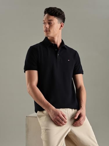 Image of Solid Slim-Fit Cotton Polo T-Shirt
