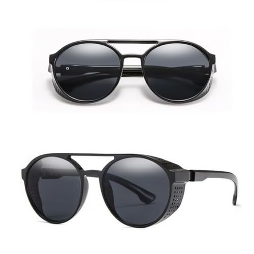 Óculos de Sol Masculino Steampunk Retrô - Design Vintage, Proteçã...