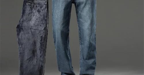 Men's Straight-Leg Jeans, Stylish Slim-fit Business Trousers, Classic Solid-Color Jeans2