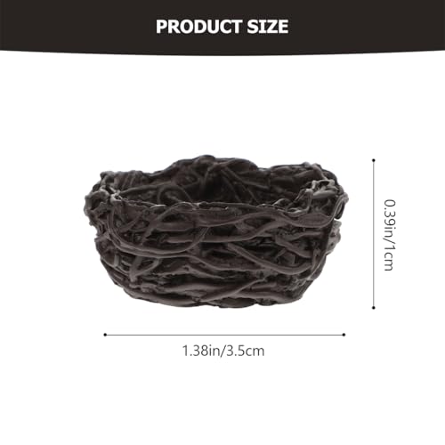 Image of Resin Bird Nest Ornaments 12 Pack Black Mini Nest Decor for Doll House Adornments Garden Balcony Yard Micro Landscape Crafts Home Decor Birdcage Accessories