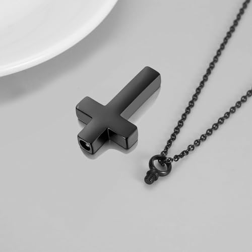 3 Pack Cremation Cross Urn Necklaces for Ashes for Men Cross Urns Pendant Ashes Holder Memorial Jewelry Ashes Keepsake for Human4