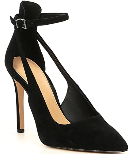 Fashare Womens Pointed Toe High Heels Sexy Stiletto Ankle Strap Ladies Elegant Party Wedding Dress Pumps Shoes Black