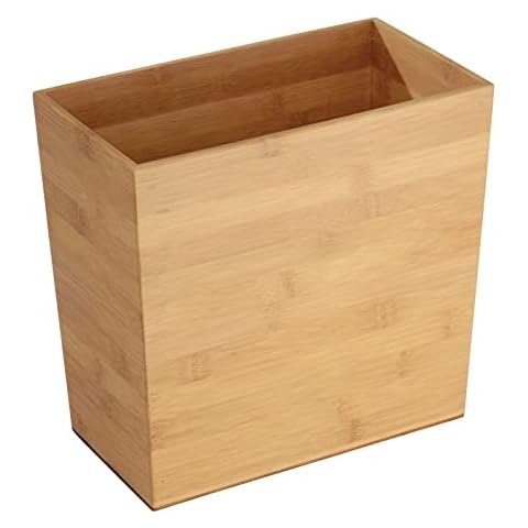 Papelera de bambu rectangular de mDesign Cover