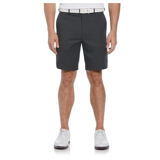 PGA TOUR Men's Expandable Flat Front Golf Short, Asphalt, 42