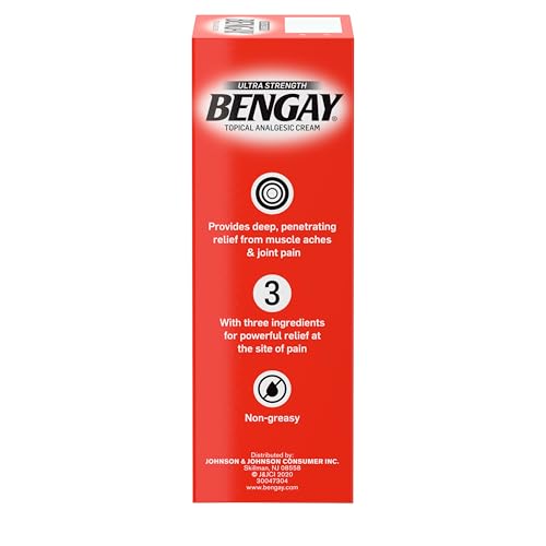 Ben Gay Ultra Strength Bengay Topical Pain Relief Cream - Non-Greasy Topical Analgesic for Minor Arthritis, Muscle, Joint, and Back Pain, Camphor, Menthol & Methyl Salicylate, 2 oz