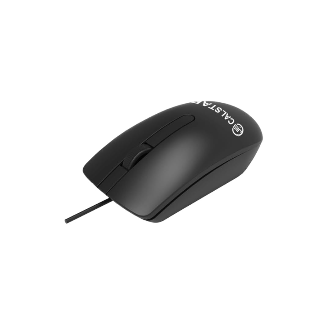 CAL STAR HK-50 Wired Office Mouse - 1600 DPI, Ergonomic Design, USB Connectivity, Smooth 3D Scrolling, Plug & Play, 1.10M Cable Length- Comfortable and Durable for Everyday Use