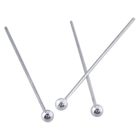 100pcs Adabele Authentic Sterling Silver Round Ball Head Pins 30mm (1.2 inch) For Jewelry Making (Wire 0.5mm/24 Gauge/0.02 Inch) SS6-30 Cover