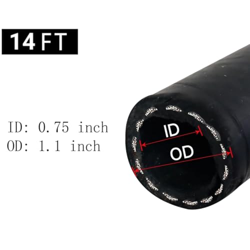 Image of 3 /4 Inch x 14 FT Fuel Transfer Hose W /360 Fuel Swivel Connector NPT Copper Fittings High Pressure (300 PSI) Compatible Fuel Nozzle Fuel Pump for DiDiesel Fuel,Gasoline,Kerosene