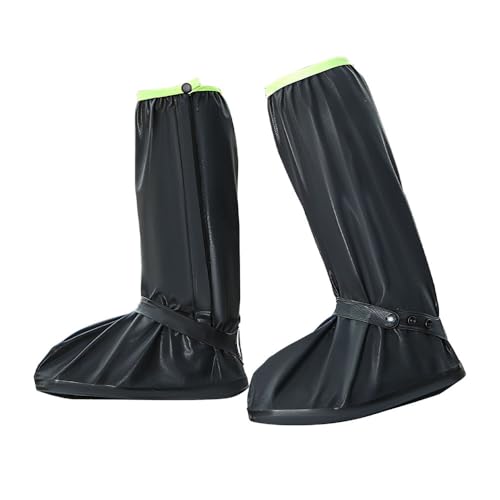 BDKMMS Rain Shoe Covers, Waterproof Hiking Shoe Covers with Reflector, Thickened Sole, Anti Silp Flocked Overshoes for Bicycling Outdoor Activities