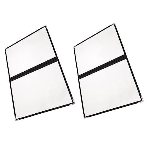 COLLBATH 2pcs Menu Transparent Folder List Cover Menu Supply Restaurant Book Black Folder Menu Cover Case Binder Cover for Menu Restaurant Menu Cover Clear Menu Covers Food Menu Cover PVC