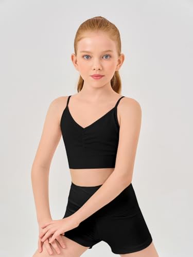 Haloumoning Girls Training Bra Kids Adjustable Sports Bra Yoga Dance Crop Top 5-14 Years4