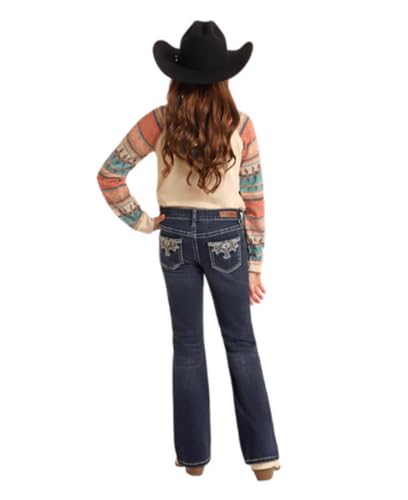 Rock & Roll Denim Girls Scallop Emblem Bootcut Jeans BG4MD053722
