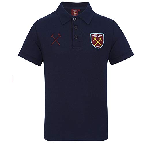 West Ham United FC Official Football Gift Mens Crest Polo Shirt Navy XL