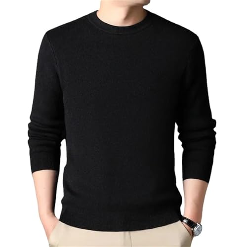 Men's Round Neck Solid Color Knitted Sweater Warm Street Slim Pullover2
