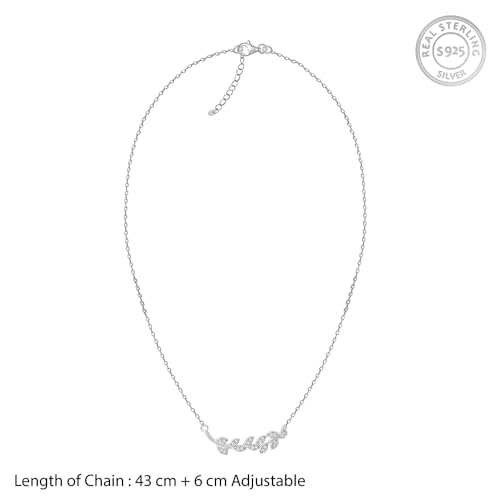 GIVA 925 Silver Anushka Sharma Silver Leaf Necklace | Gifts for Women & Girls | With Certificate of Authenticity and 925 Stamp | 6 Month Warranty* - Image 7