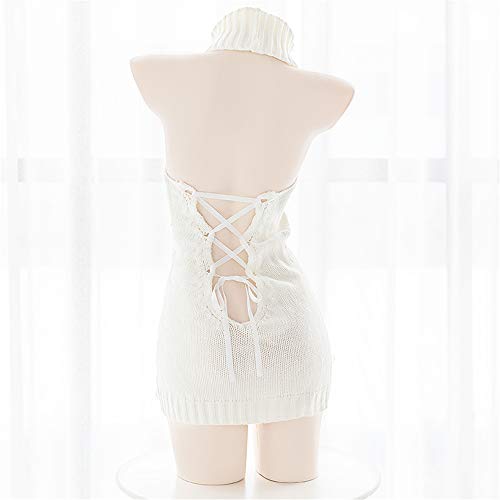 Image of Women's Backless Hollow Out Anime Cosplay Sexy Off The Shoulder Sweater Turtleneck Knitted Tank Top
