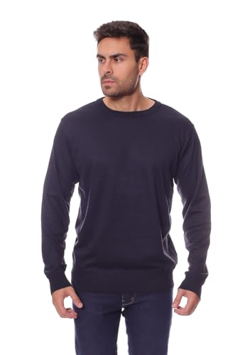 CRK Men's Crewneck Striped Pullover – Classic Knit Casual Sweater with Ribbed Edges and Long Sleeves2