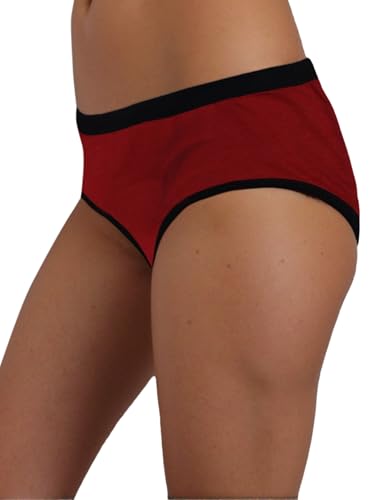 Image of DChica Period Panties with Anti Microbial Lining for Girl, Light to Medium Flow Period Panty Briefs, Easy to Wash, Leak Proof & Reusable, No Pad Required Maroon Menstrual Underwear