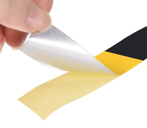 Image of WALLMATE Dual Shade Reflective Radium Strip for Car & Bike Waterproof Self Adhesive, Safety Sticker, Night Glow Tape for Helmet, Scooter & Cycle Decoration (Yellow-Black, 0.5 In x 45 Mtr (1771 in))