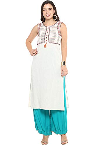 Image of HAUTE CURRY by Shoppers Stop Women's Rayon straight Kurta