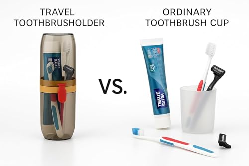 Image of STEFFAN Toothbrush Holders for Bathroom - Durable and Sturdy Brush Holder, Multipurpose Brush Holder for Bathroom Wall - Perfect for Home Use (2 Pcs Round Toothbrush Holder)